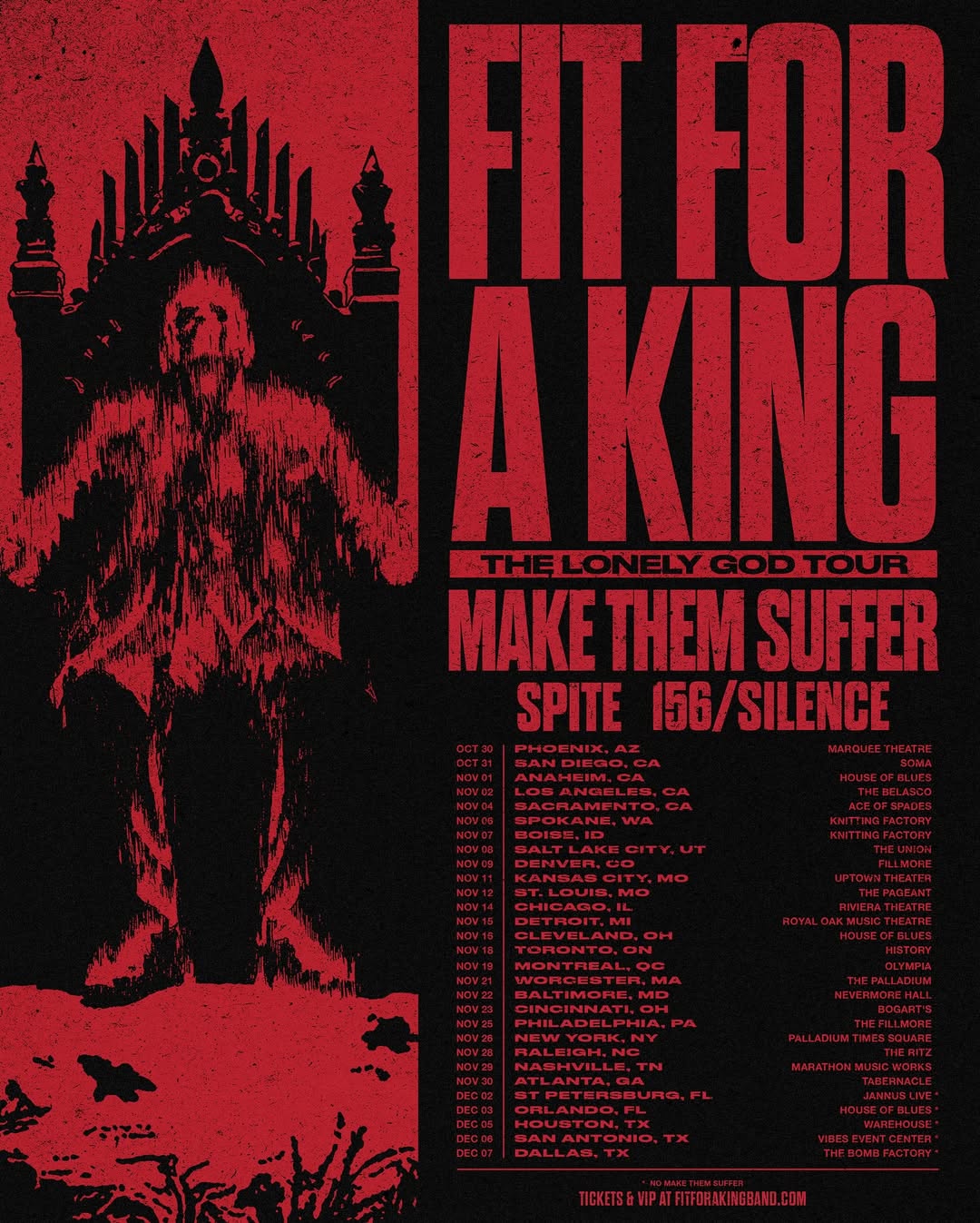 Spite LONELY GOD TOUR Tour Poster 2025